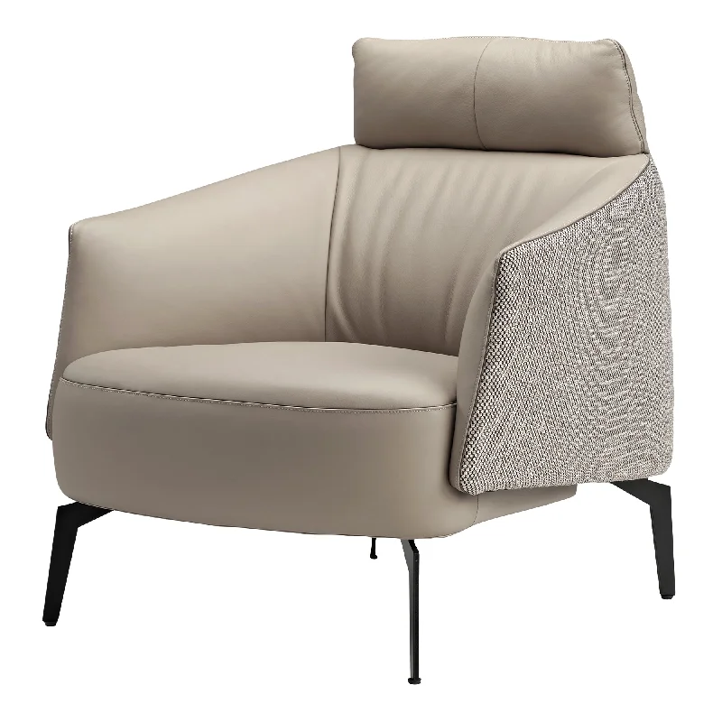 Nappa Leather Comfort Ivory Lounge Chair