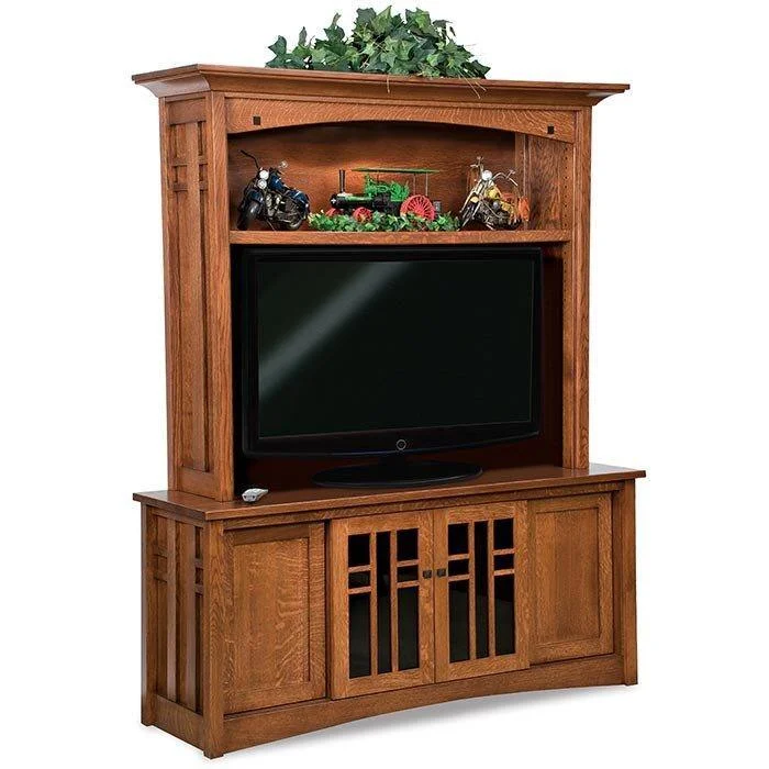 Kascade Amish TV Stand with Hutch