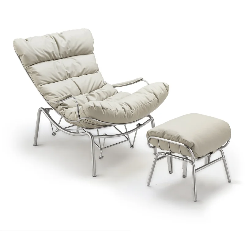 Liam Rocking Lounge Chair with Ottoman, Gray