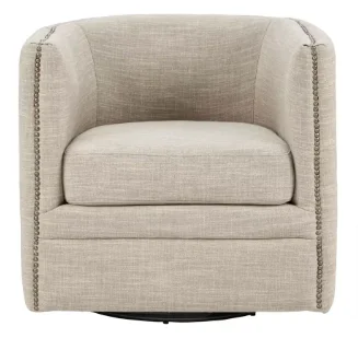 Madison Park Wilmette Cream Curved Back Swivel Chair - $250