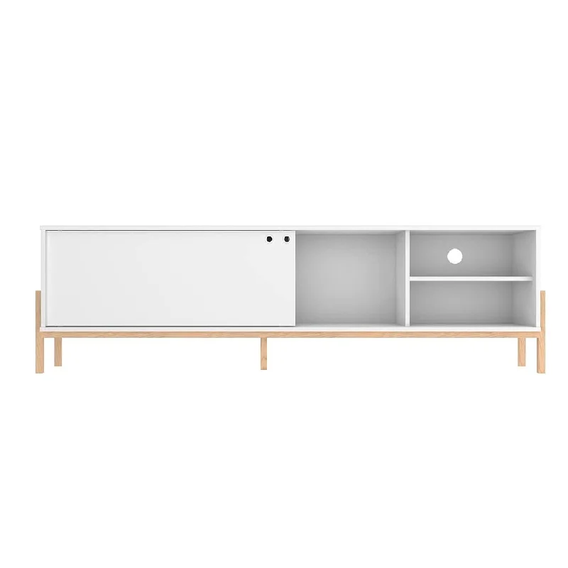 Manhattan Comfort Bowery 72.83 TV Stand in White and Oak