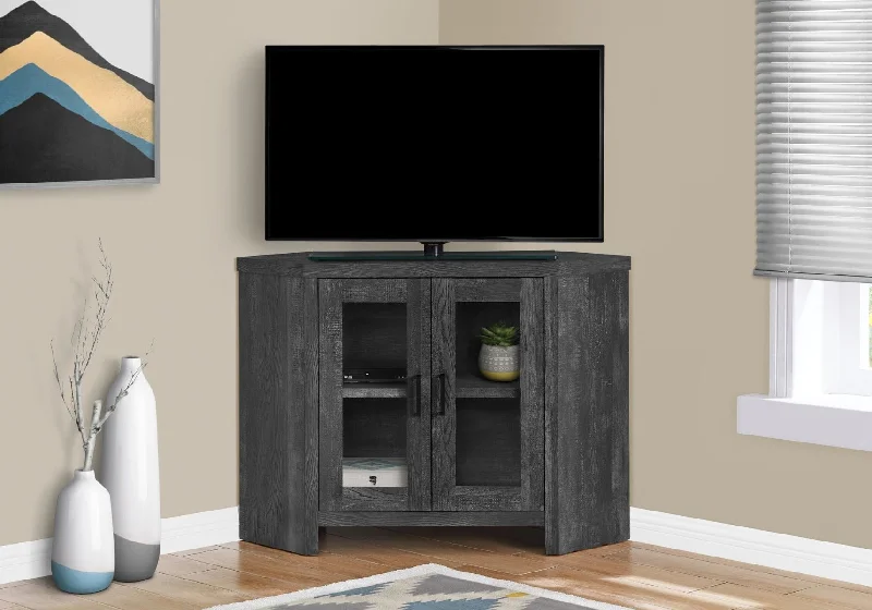 Monarch TV Stand 42"L/Black Reclaimed Wood-Look Corner