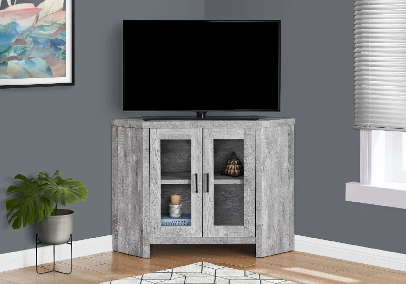 Monarch TV Stand 42"L/Grey Reclaimed Wood-Look Corner