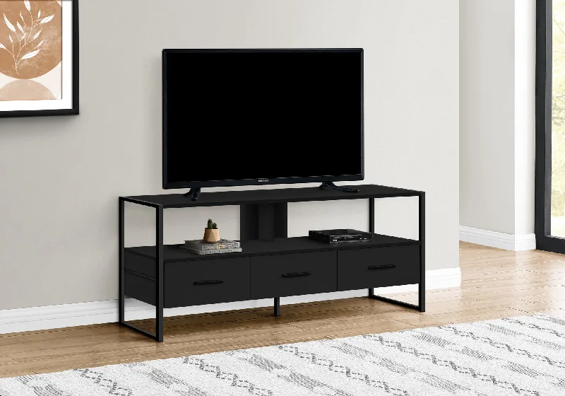 Monarch Tv Stand 48"L Black Black Metal