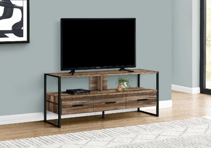 Monarch Tv Stand 48"L Brown Reclaimed Black Metal