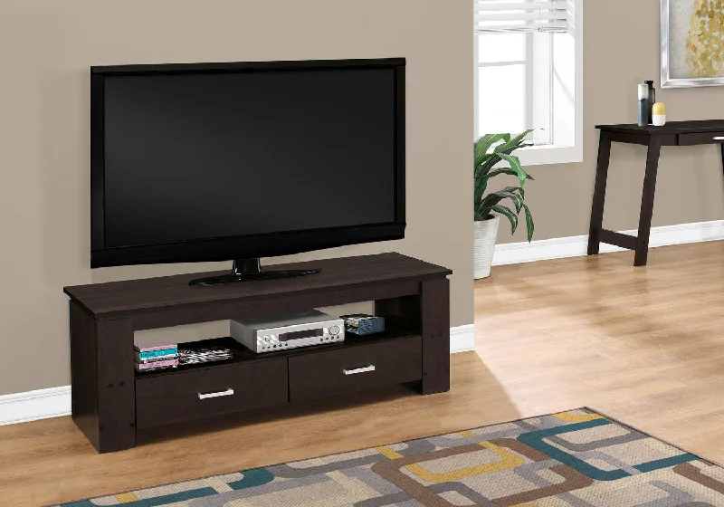 Monarch Tv Stand - 48"L - Cappuccino With 2 Storage Drawers