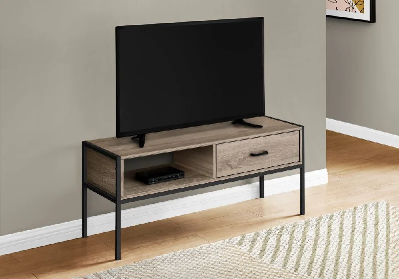 Monarch TV Stand 48"L Dark Taupe Black Metal I 2876