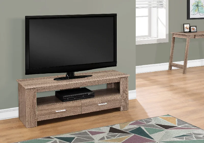 Monarch Tv Stand - 48"L - Dark Taupe With 2 Storage Drawers