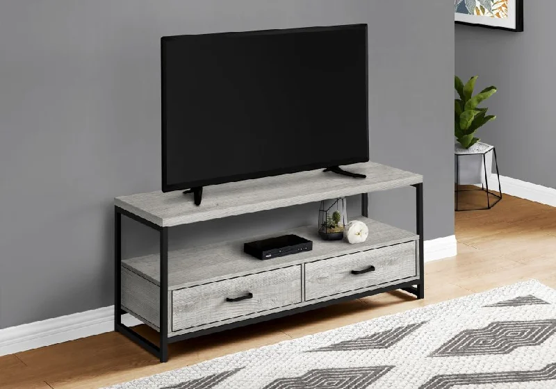 Monarch TV Stand 48"L Grey Black Metal I 2871