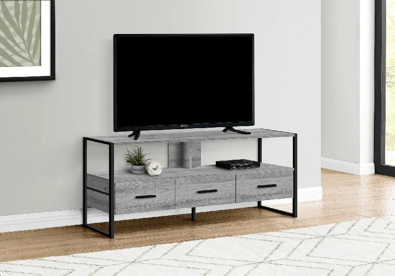 Monarch Tv Stand 48"L Grey Black Metal