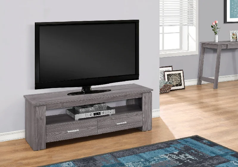 Monarch Tv Stand - 48"L - Grey With 2 Storage Drawers