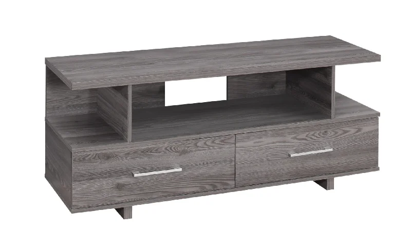 Monarch Tv Stand - 48"L - Grey With 2 Storage Drawers