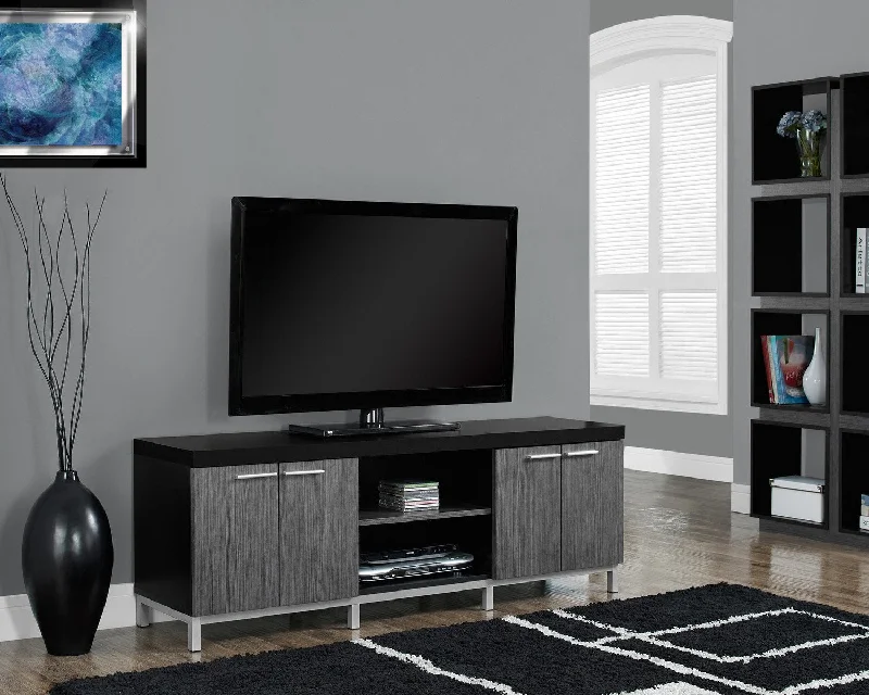 Monarch TV Stand - 60"L - Black - Grey