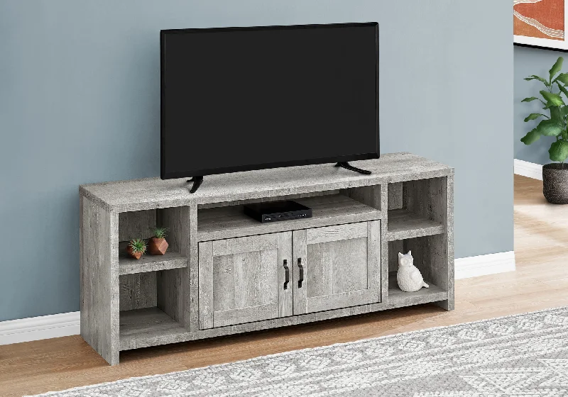 Monarch Tv Stand 60"L Grey Reclaimed Wood-Look