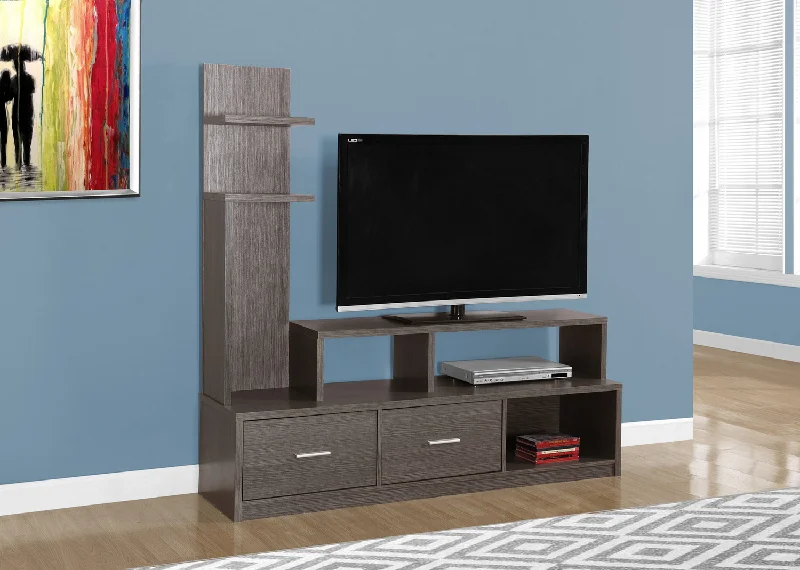 Monarch TV Stand - 60"L - Grey With A Display Tower