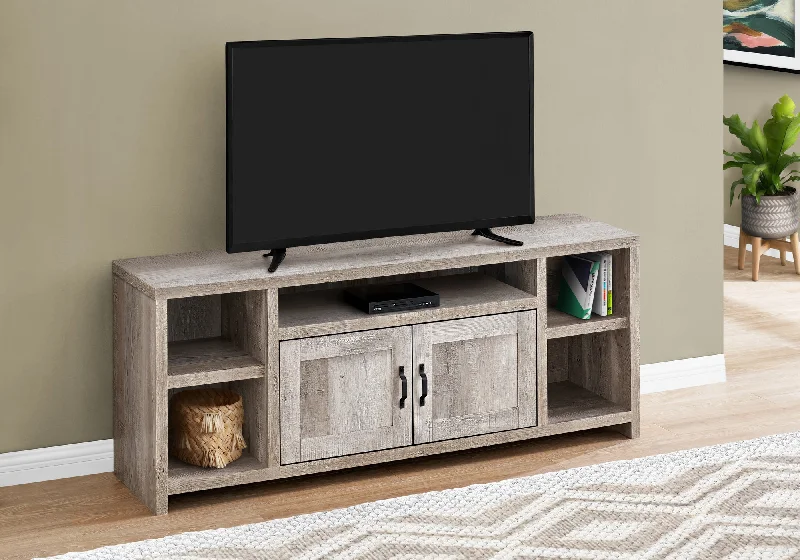 Monarch Tv Stand 60"L Taupe Reclaimed Wood-Look