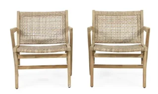 Noble House Pecor Wicker Outdoor Lounge Chair (4-Pack) - $130