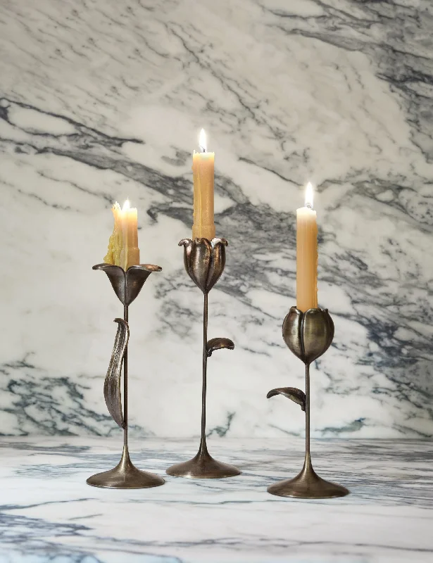 Olivia Floral Candlesticks (Set of 3) by Sarah Sherman Samuel