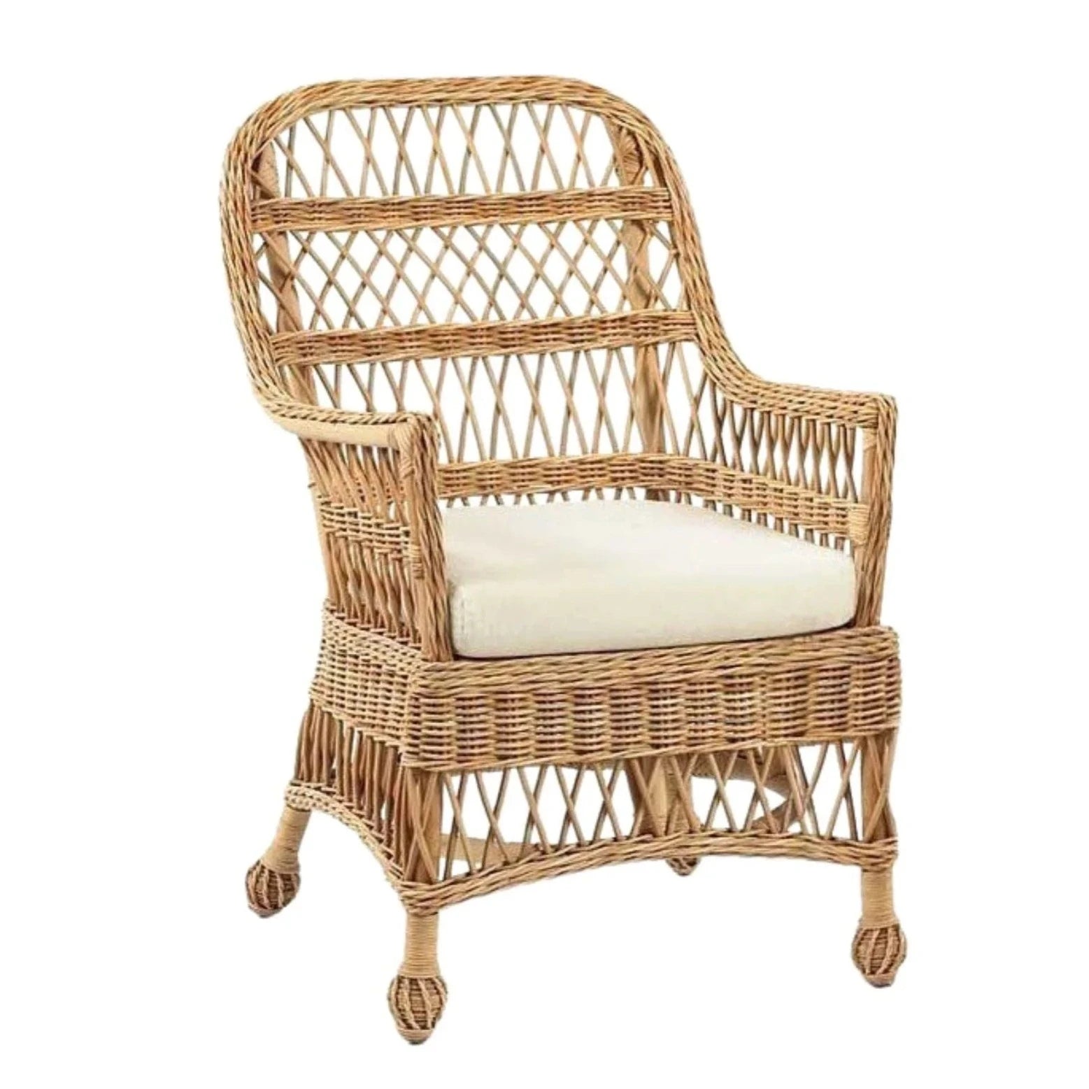 Open Weave Wicker Armed Porch Chair