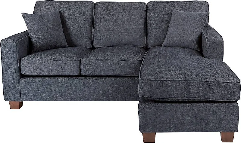 OSP Home Furnishings Russell L-Shape Sectional Sofa Navy