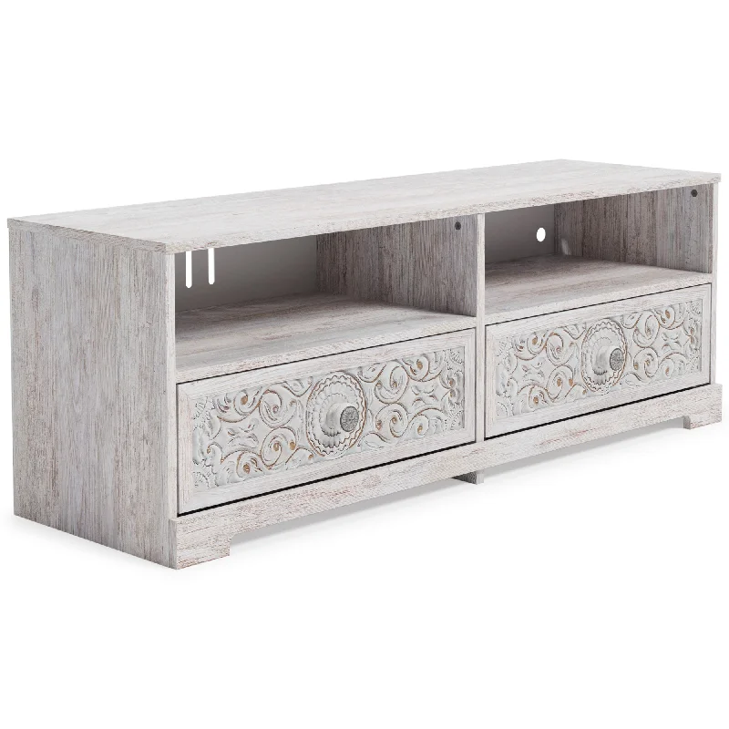 Paxberry Medium TV Stand Whitewash by Ashley Furniture