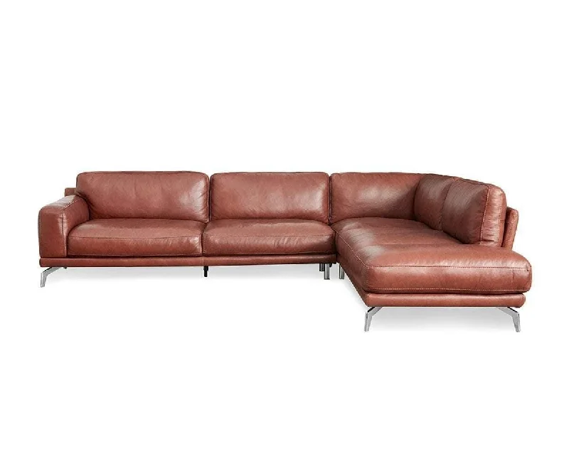 Peruna Leather Right Sectional