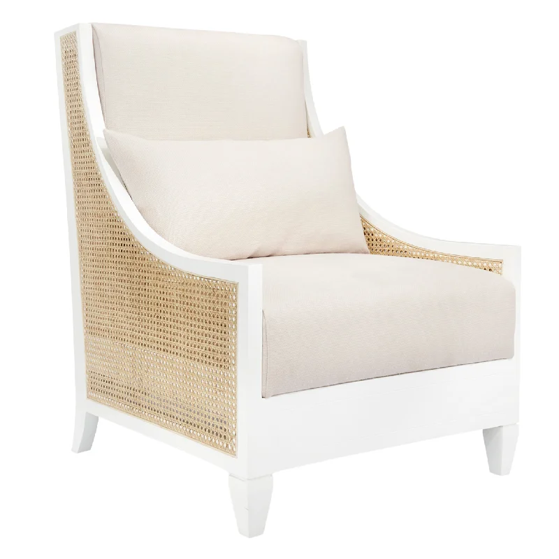 Raleigh Caned Club Chair in Eggshell White