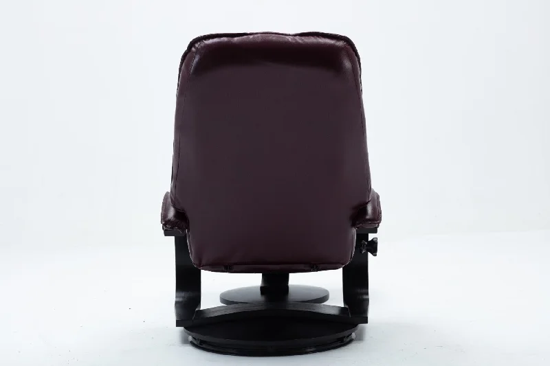 Relax-R™ Brampton Recliner and Ottoman in Merlot Top Grain Leather