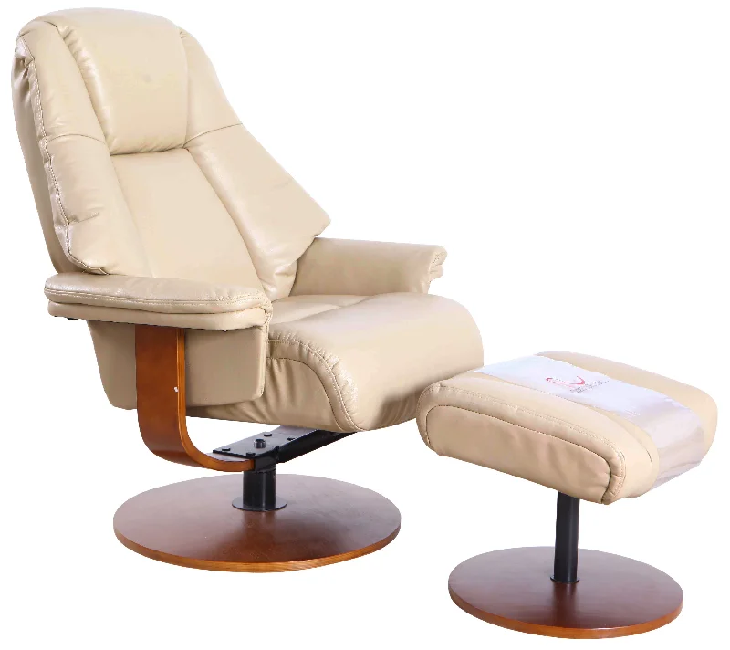 Relax-R™ Lindley Recliner and Ottoman in Cobble Air Leather