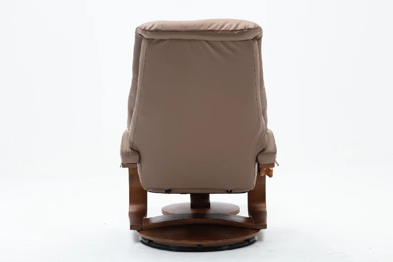 Relax-R™ Montreal Recliner and Ottoman in Sand Top Grain Leather