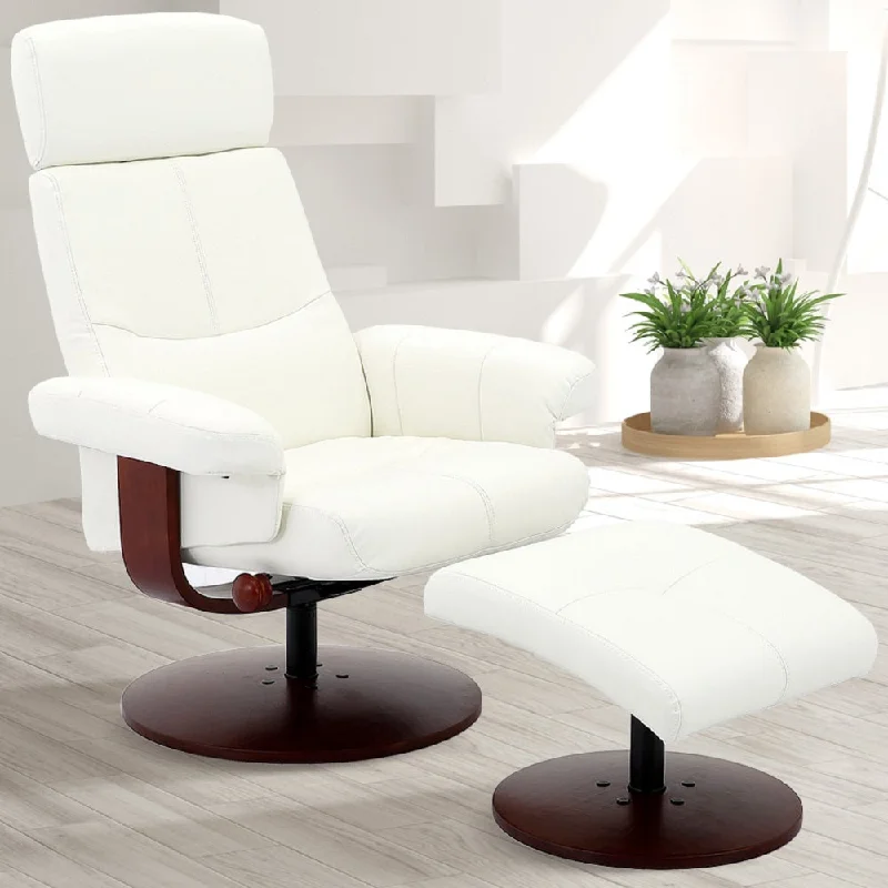 Relax-R™ Regina Recliner White Polyurethane - Walnut