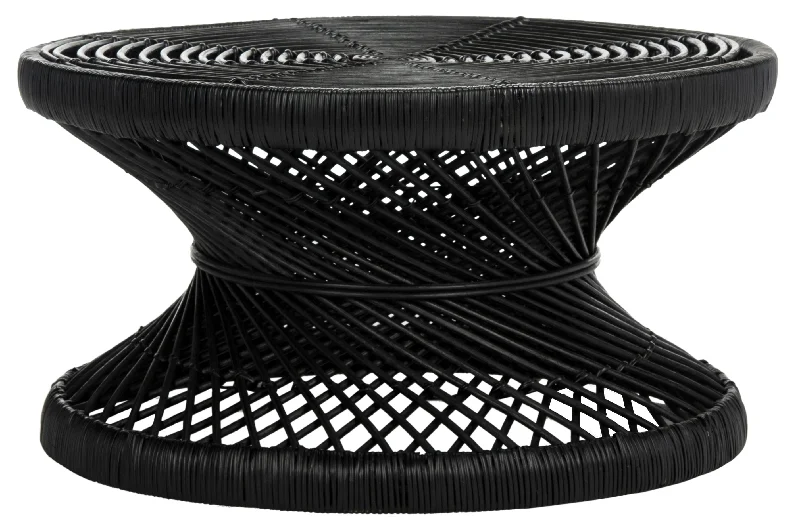 Sacramento Large Bowed Coffee Table  - Black