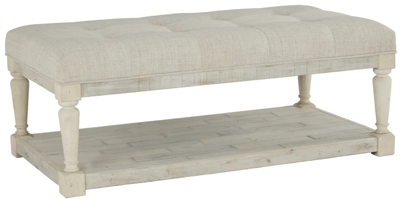 Shawnalore Ottoman Cocktail Table Whitewash by Ashley Furniture