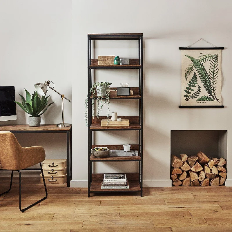 Sheffield Industrial Bookcase - Wood Effect & Metal Frame