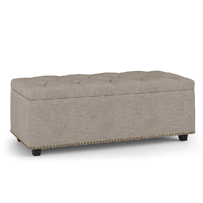 Simpli Home - Hamilton Lift Top Rectangular Storage Ottoman - Natural