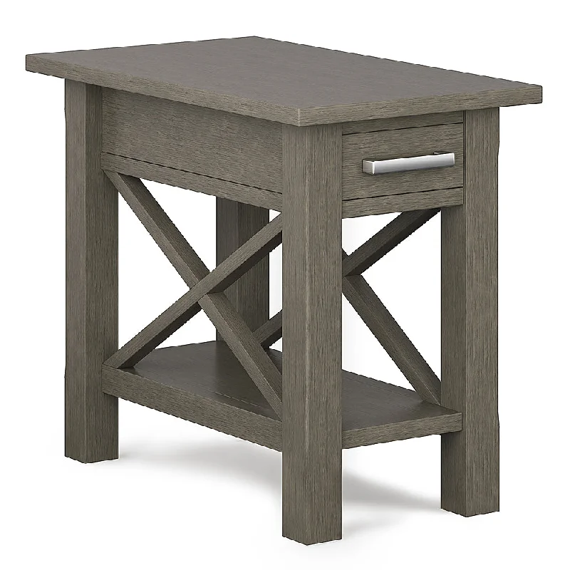 Simpli Home - Kitchener Narrow Side Table - Farmhouse Grey