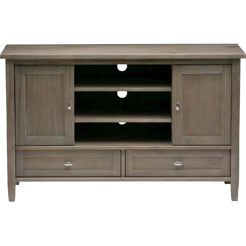 Simpli Home Warm Shaker TV Cabinet for Most TVs Up to 52" Distressed Gray