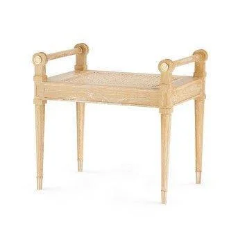 Small Hand Carved Paris Bench in Natural Finish