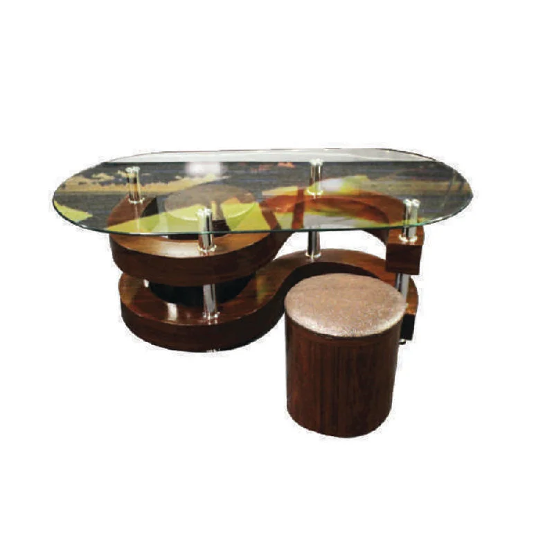 Steven S-Shape Coffee Table 2 Stools