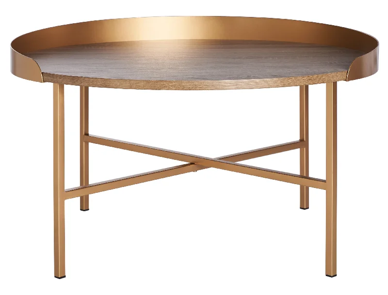 Tessa Round Coffee Table - Light Gray Oak