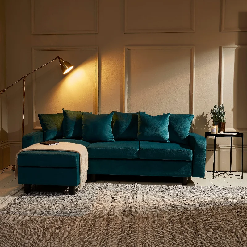 Tracy Corner Sofa - Lagoon Teal Velvet