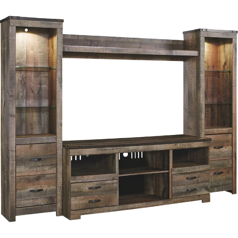 Trinell 4 Piece Entertainment Unit - Brown