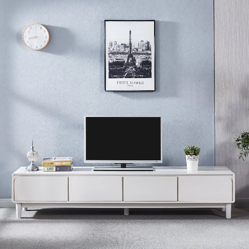 TV002W Modern White Lacquer TV Stand