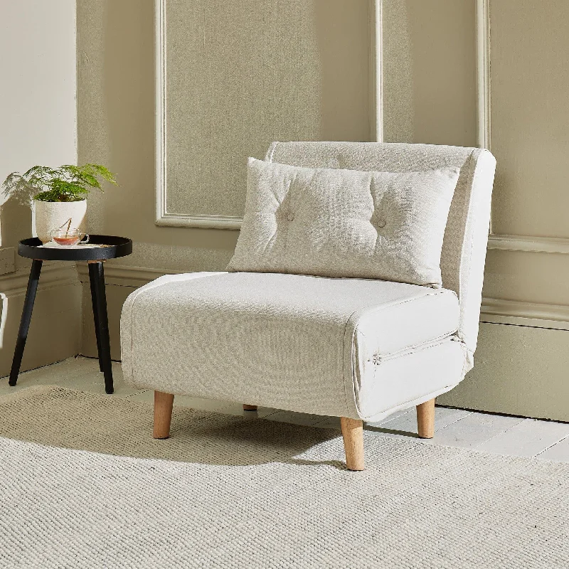 Una Single Sprung Sofa Bed - Oatmeal - Linen