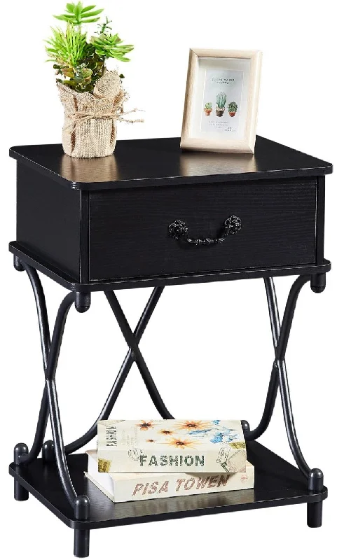 VECELO Nightstand End Side Table for Living Room,Bedroom