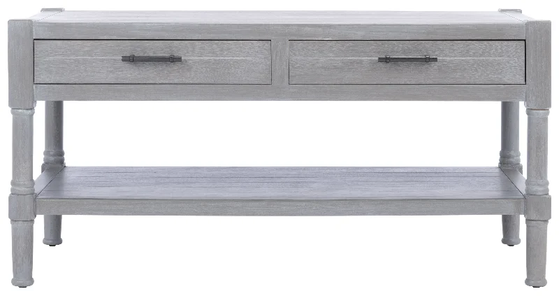 Vernice 2 Drawer Coffee Table - White Washed Gray