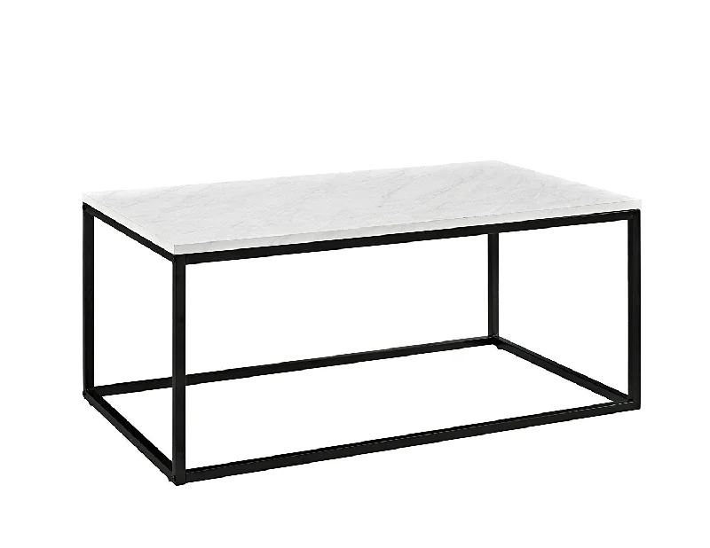 Walker Edison 42" Mixed Material Coffee Table - Marble