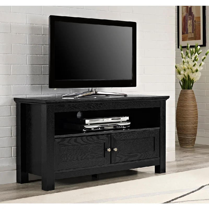 Walker Edison 44" Black Wood TV Stand Console - W44CSBL