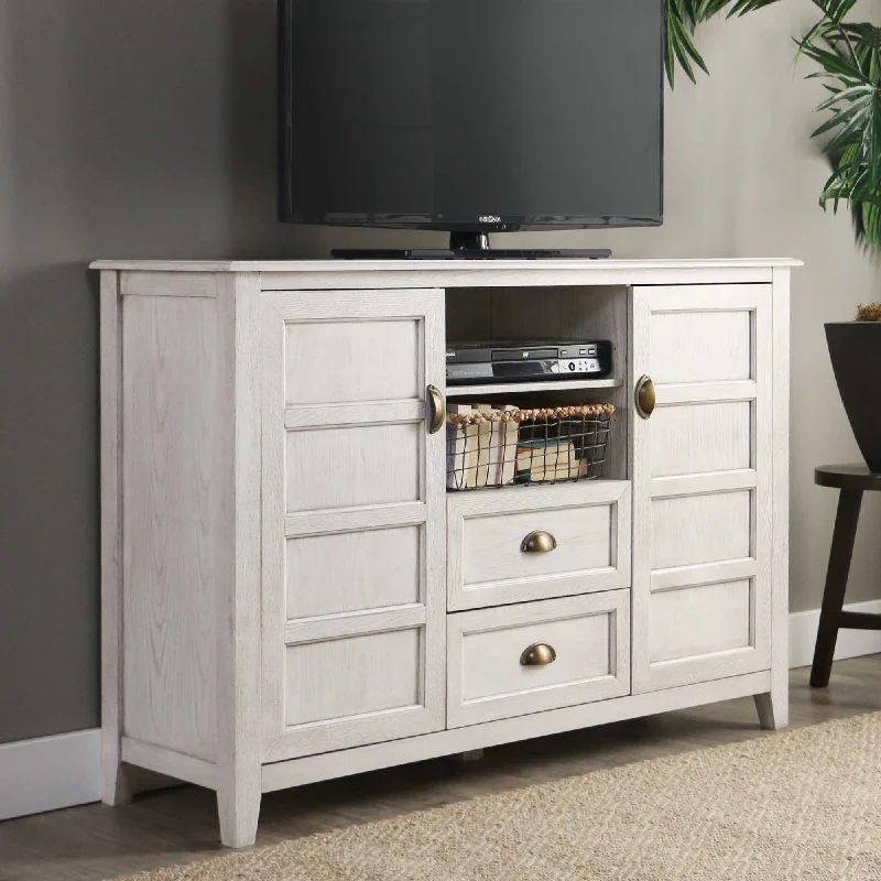 Walker Edison angelo:HOME 52" Rustic Chic TV Console - White Wash