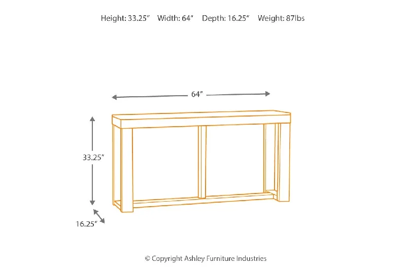 Watson Sofa Table Dark Brown by Ashley Furniture